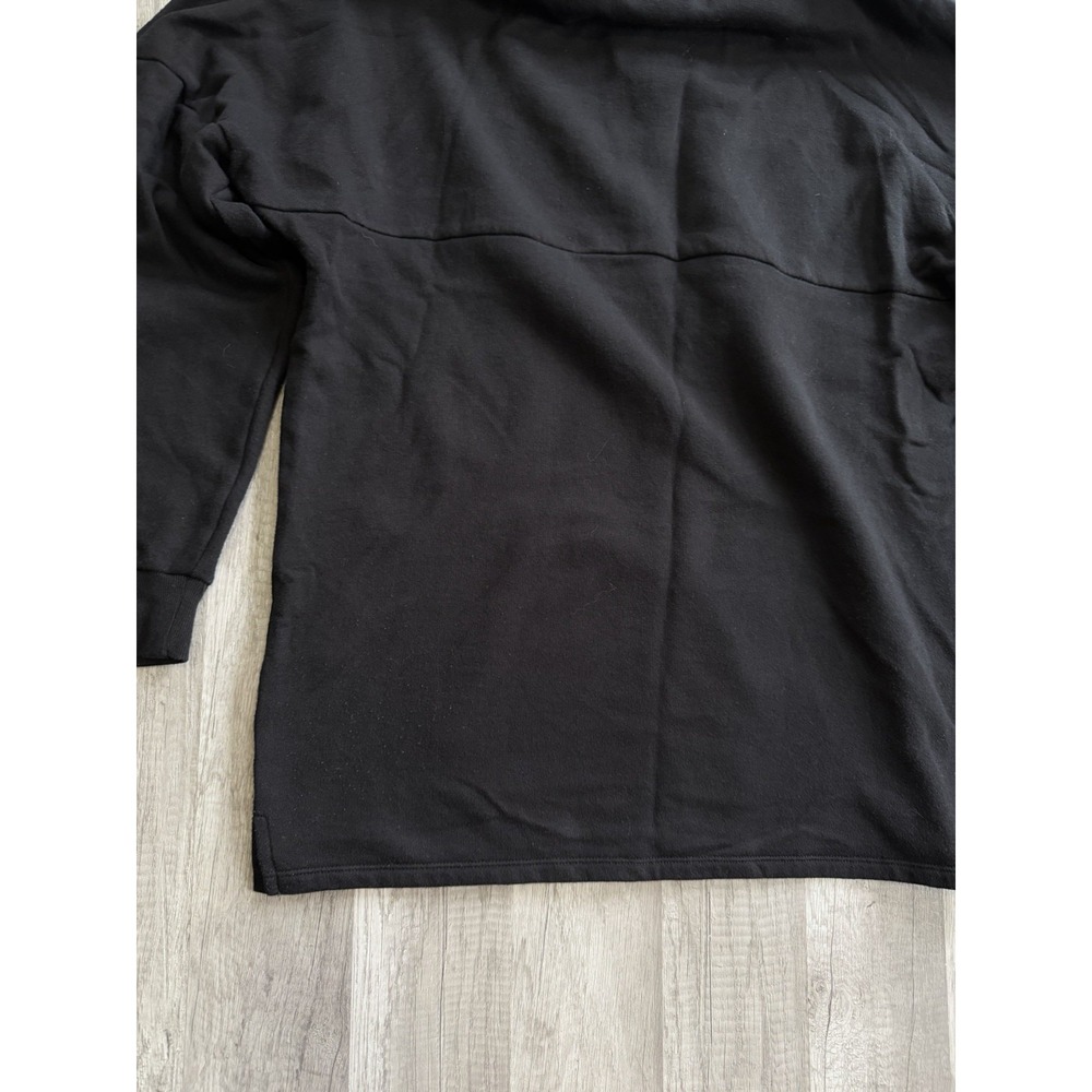 Pink Victoria Secret Sweatshirt Oversized Black 1/4 Zip Tropical Logo Medium - Picture 11 of 16
